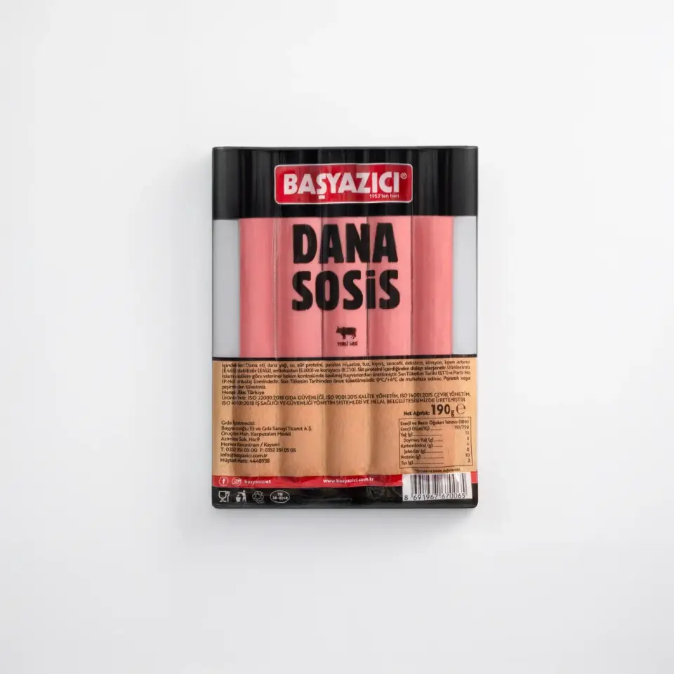 Başyazıcı Soyulmuş Sosis 190 Gr