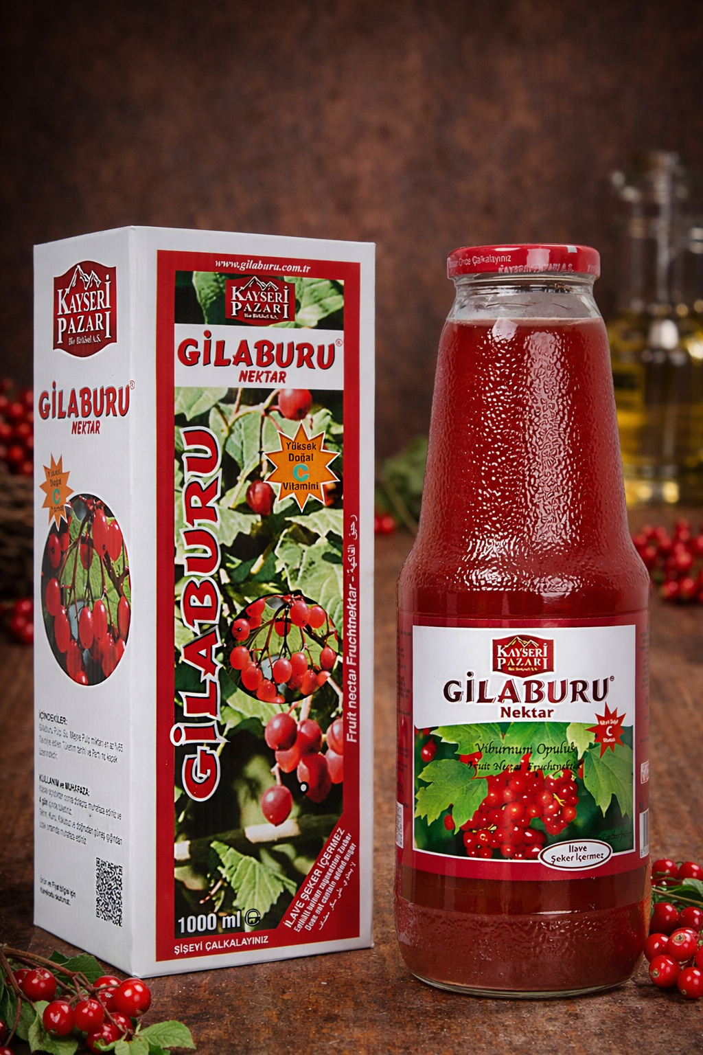 Kayseri Pazarı Gilaburu Nektarı 1 Litre