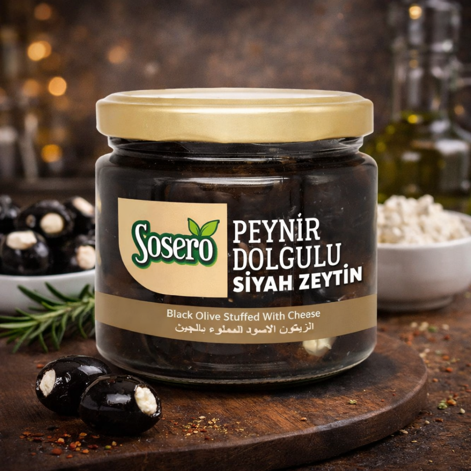 Sosero Peynir Dolgulu Siyah Zeytin